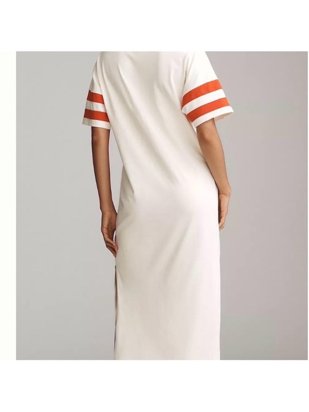 Anthropologie White Maxi Athletic Jersey Tee Dress “25” Graphic - Picture 3 of 5